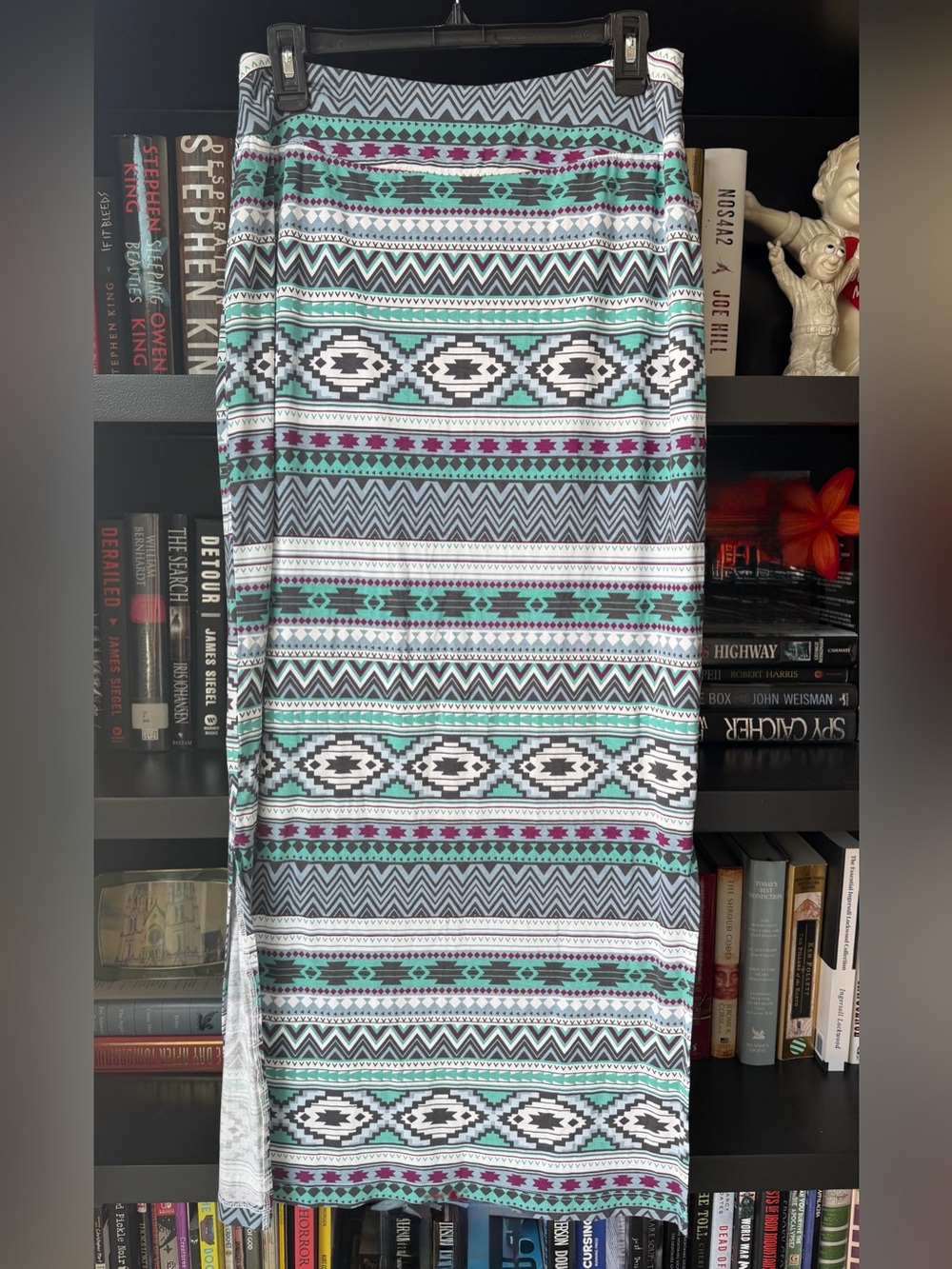 Cato Aztec Stripe Maxi Skirt in Teal, Purple & Black